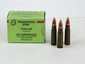 TelaAmmo 7.62x39mm TELA AMMO 124 Grain Steel Cased Full Metal Jacket CASE of 1000 Rounds