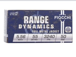 FIOCCHI RANGE DYNAMICS 5.56X45MM NATO 55 GRAIN FULL METAL JACKET BOAT TAIL AMMUNITION 1000 Rounds