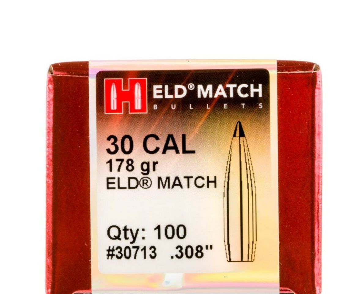 Bullets - 30 Cal (.308") - 178 Grain ELD Match - Hornady - 100 - Image 3