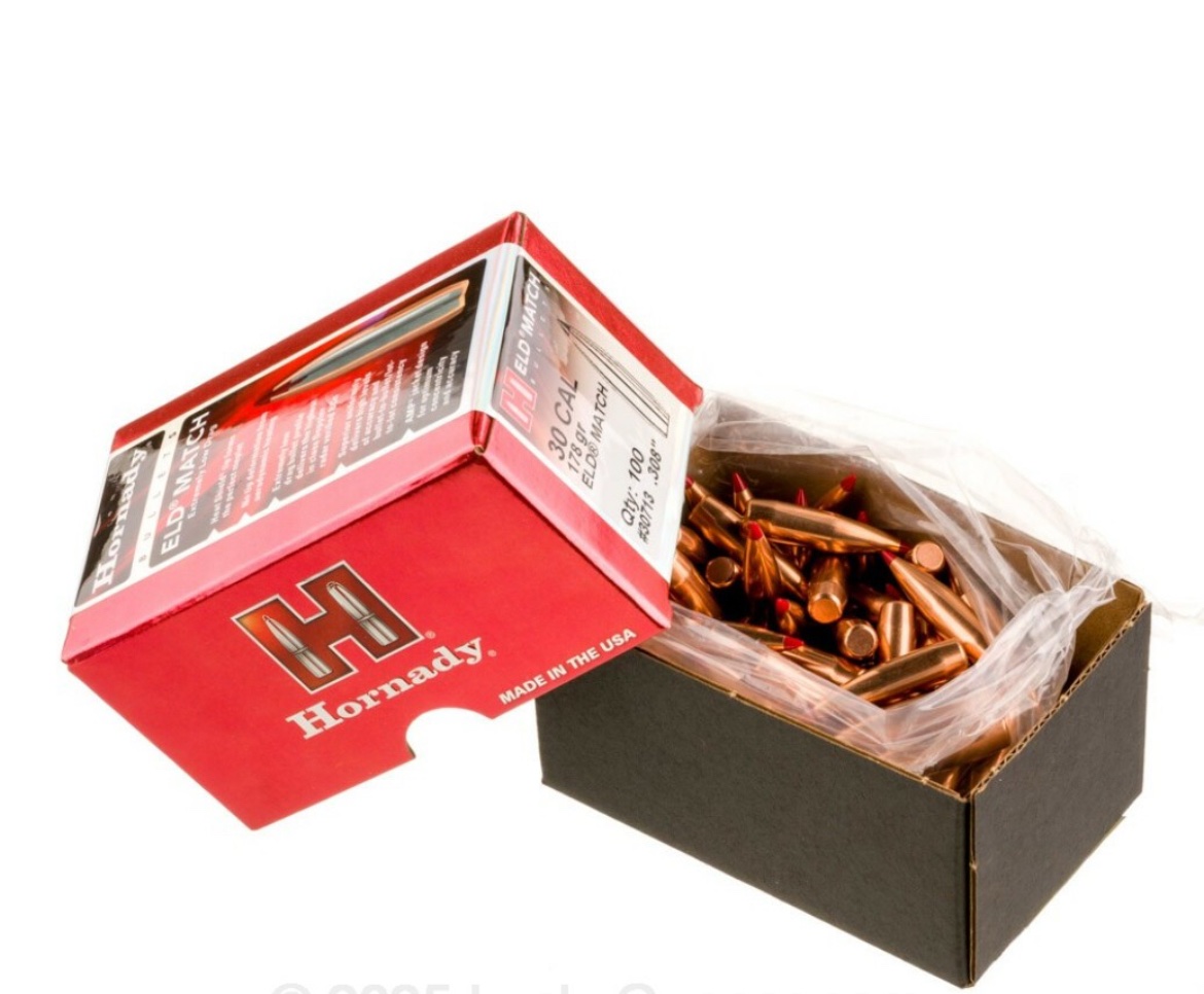 Bullets - 30 Cal (.308") - 178 Grain ELD Match - Hornady - 100