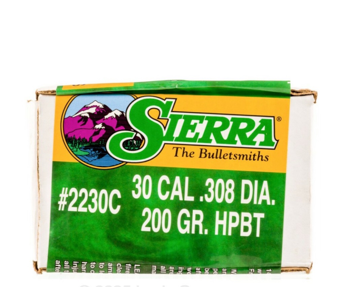30 Caliber (.308") - 200 Grain HPBT - Sierra MatchKing - 500