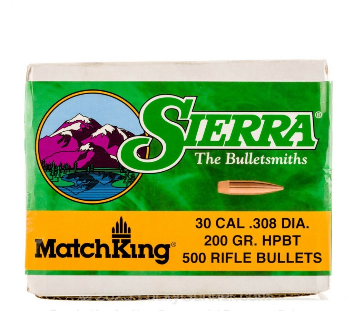 30 Caliber (.308") - 200 Grain HPBT - Sierra MatchKing - 500 - Image 2