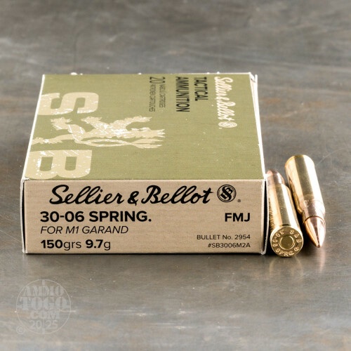 500rds – 30-06 Sellier & Bellot 150gr. FMJ M1 Garand Ammo - Image 2