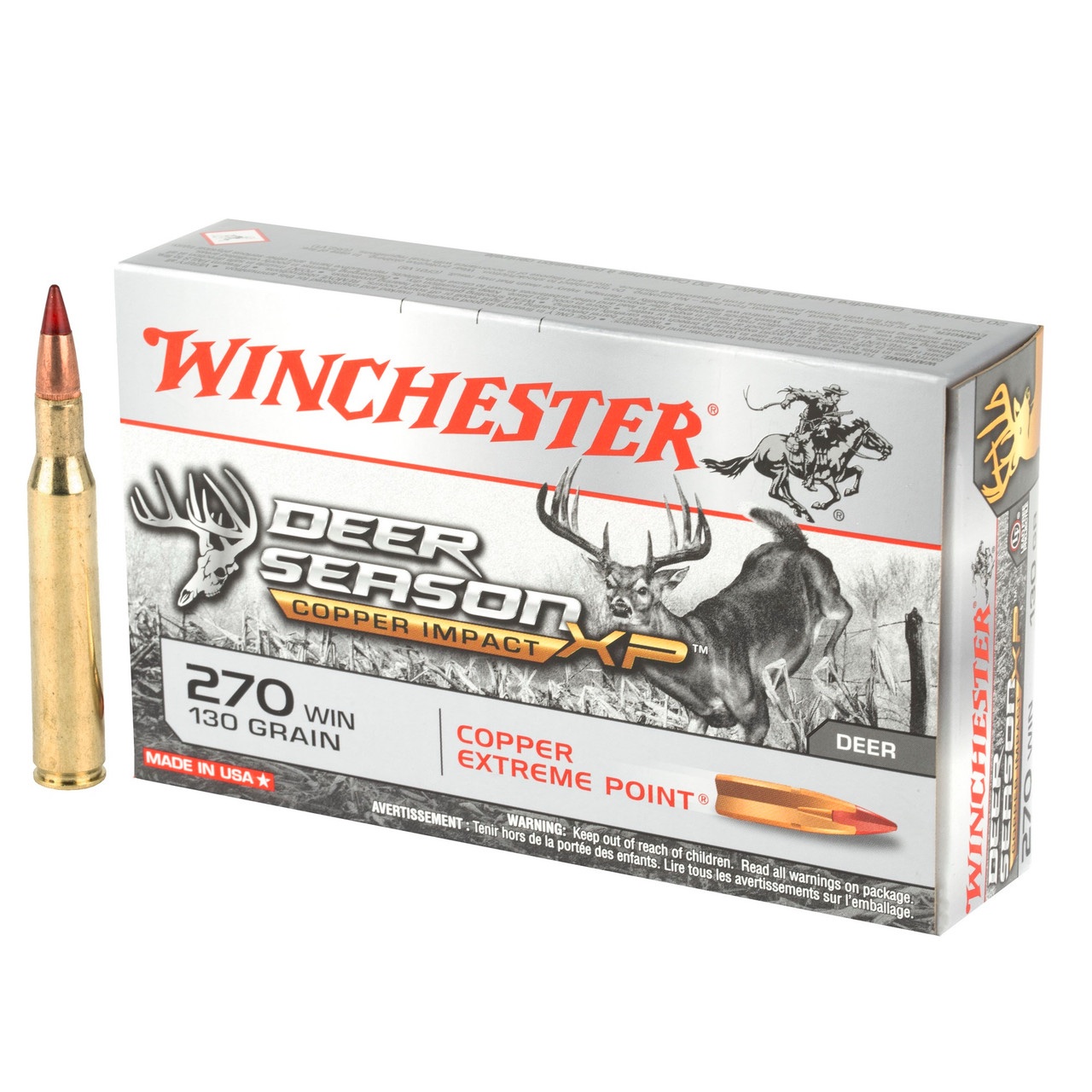 Winchester Deer Season XP Copper Impact .270 Winchester 130gr Solid Copper Polymer Tipped Boat Tail Lead-Free 200 rounds - Image 2