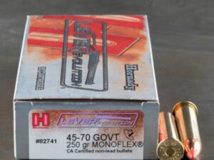 45-70 Govt. Hornady LEVERevolution 250gr. MonoFlex Ammo 200 rounds case