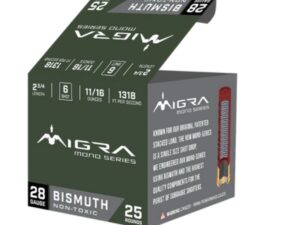 Migra Mono M-28B6 Bismuth 28GA, 2 3/4", 11/16oz, #6, 1318FPS, 250RD Per Case
