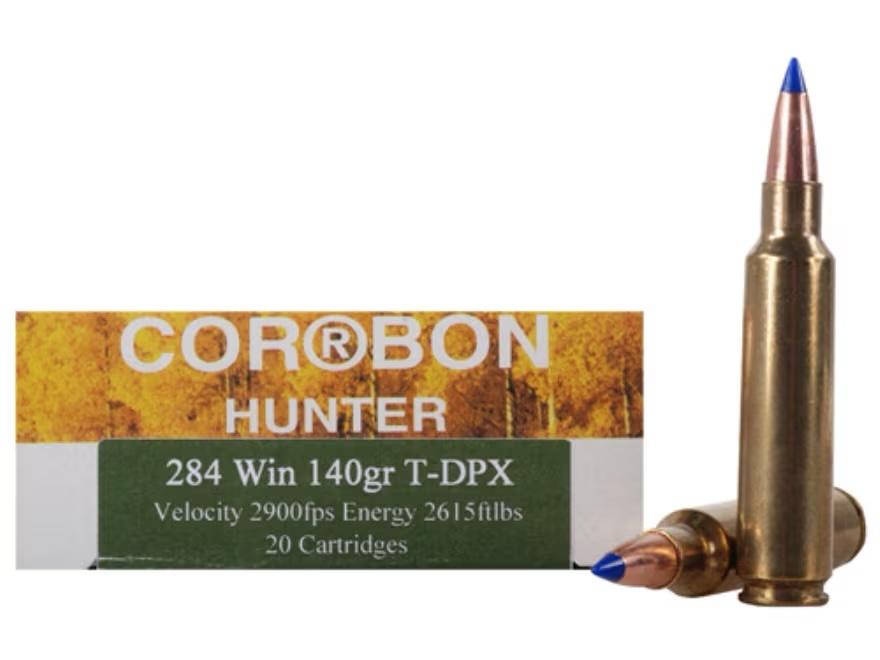 Cor-Bon DPX Hunter Ammunition 284 Winchester 140 Grain Tipped DPX Lead-Free Box of 20