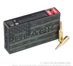 Rounds of .22 ARC Ammo by Hornady BLACK- 75gr ELD Match 200 Rounds