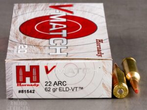 20rds – 22 ARC Hornady BLACK 62gr. ELD Match Ammo