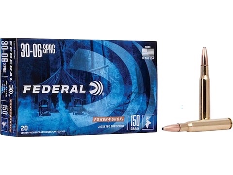 Federal Power-Shok 30-06 Springfield Ammo 150 Grain Jacketed Soft Point 250 rounds