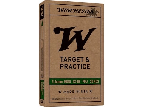 Winchester M855 SS109 5.56x45mm NATO Ammo 62 Grain Penetrator Full Metal Jacket 1000 Rounds