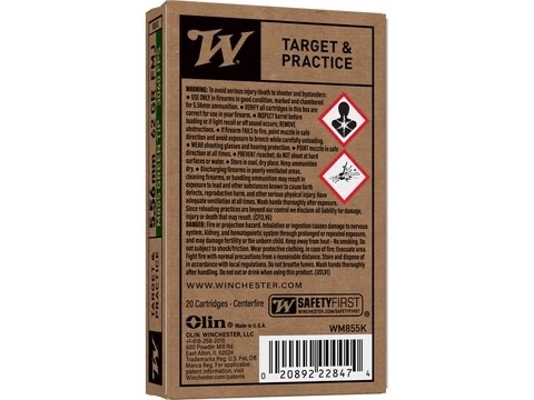 Winchester M855 SS109 5.56x45mm NATO Ammo 62 Grain Penetrator Full Metal Jacket 1000 Rounds - Image 2