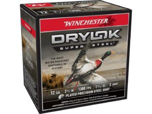 Winchester Drylok Super Steel Magnum Waterfowl 12 Gauge Steel Ammo #2 3-1/2"1-9/16 Ounce 250 Rounds