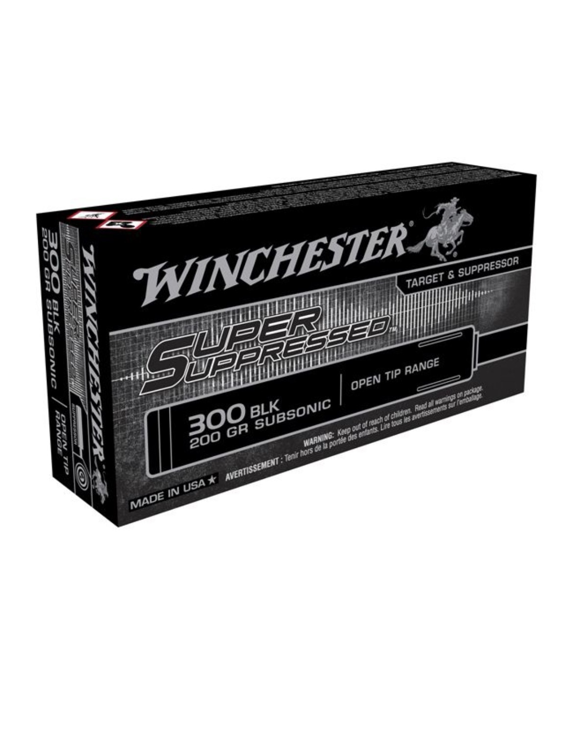 WINCHESTER .300 AAC BLACKOUT 200 GR SUPER SUPPRESSED SUBSONIC AMMUNITION, 20 ROUNDS - SUP300BLK