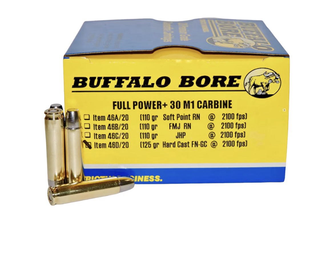 Buffalo Bore 30 Carbine Ammo 125 Grain Flat Nose Box of 200 Rounds