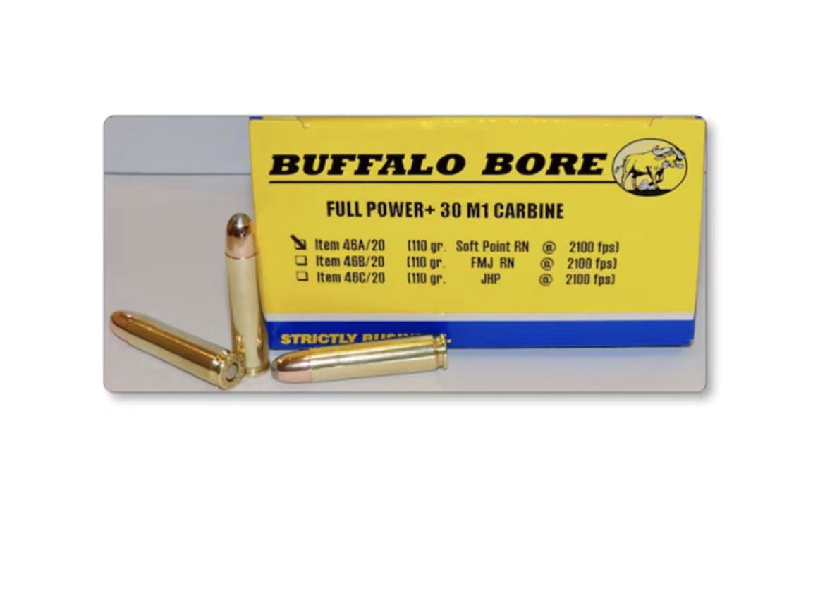 Buffalo Bore 30 Carbine Ammo 110 Grain Jacketed Soft Point Box of 20